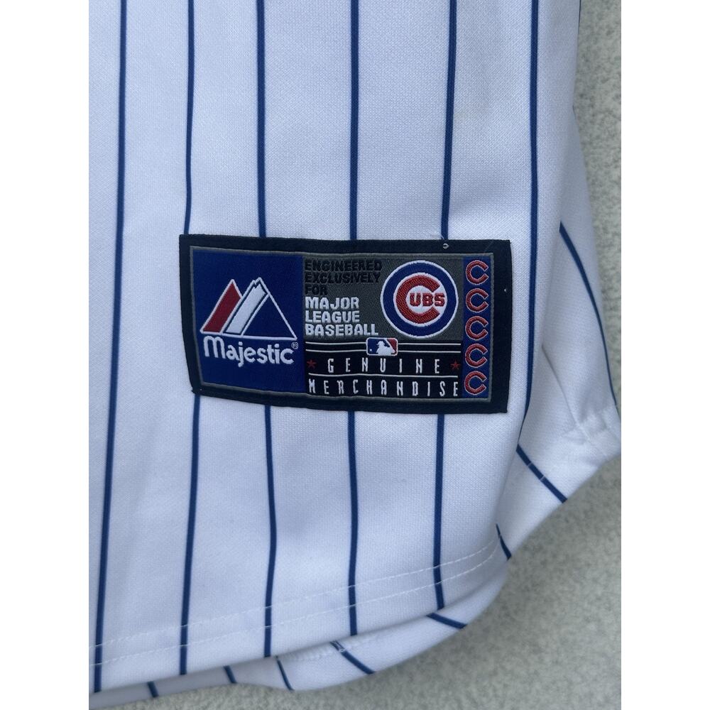 Majestic Chicago Cubs Ron Santo #10 Pinstripe Jersey Hall of Fame 2012 Men’s XL - Picture 3 of 11